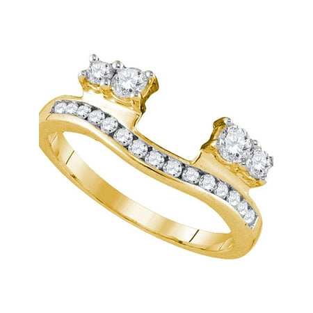 1/2 ct Solitaire Moissanite Enhancer Wrap Engagement Ring Solid 14K Yellow Gold 